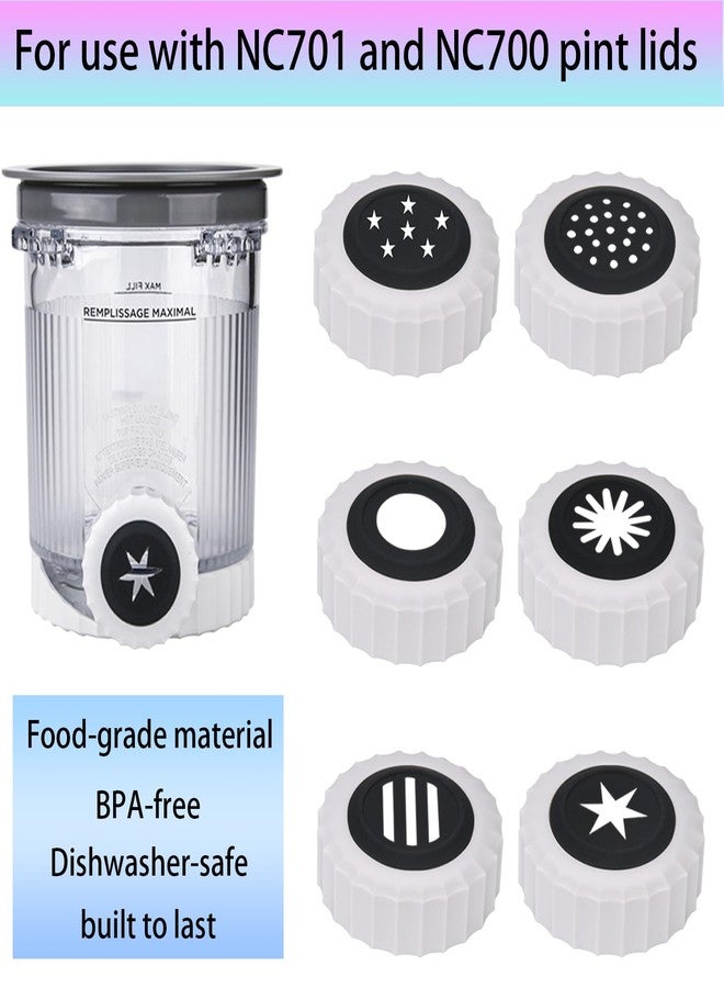 ziHenryDa 6 sets swirl nozzle for Ninja Swirl Creami Pints Lids,Soft Serve Maker nozzle for Ninja Swirl Creami NC701 & NC700 Pints Lids,(6 groups of different shapes) (6, Black) - Image 5